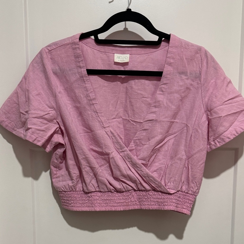 Lilac Cropped Wrap Top